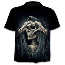 Load image into Gallery viewer, 2020 new t-shirt 3D love skull summer horror shirt male summer
