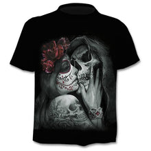 Load image into Gallery viewer, 2020 new t-shirt 3D love skull summer horror shirt male summer
