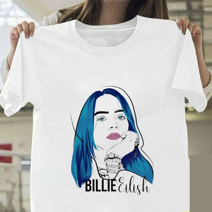 Billie Eilish T Shirt Harajuku  Fans White Cotton Men Camiseta Mujer Hot Selling Man Aesthetic
