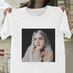 Billie Eilish T Shirt Harajuku  Fans White Cotton Men Camiseta Mujer Hot Selling Man Aesthetic