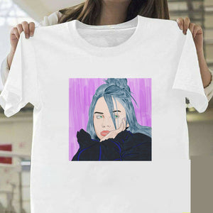 Billie Eilish T Shirt Harajuku  Fans White Cotton Men Camiseta Mujer Hot Selling Man Aesthetic