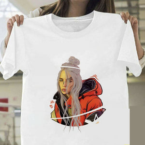 Billie Eilish T Shirt Harajuku  Fans White Cotton Men Camiseta Mujer Hot Selling Man Aesthetic
