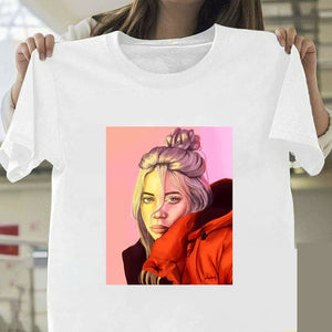 Billie Eilish T Shirt Harajuku  Fans White Cotton Men Camiseta Mujer Hot Selling Man Aesthetic