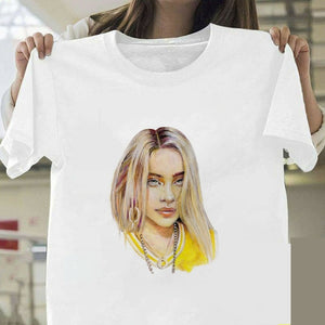 Billie Eilish T Shirt Harajuku  Fans White Cotton Men Camiseta Mujer Hot Selling Man Aesthetic