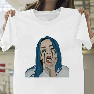 Billie Eilish T Shirt Harajuku  Fans White Cotton Men Camiseta Mujer Hot Selling Man Aesthetic